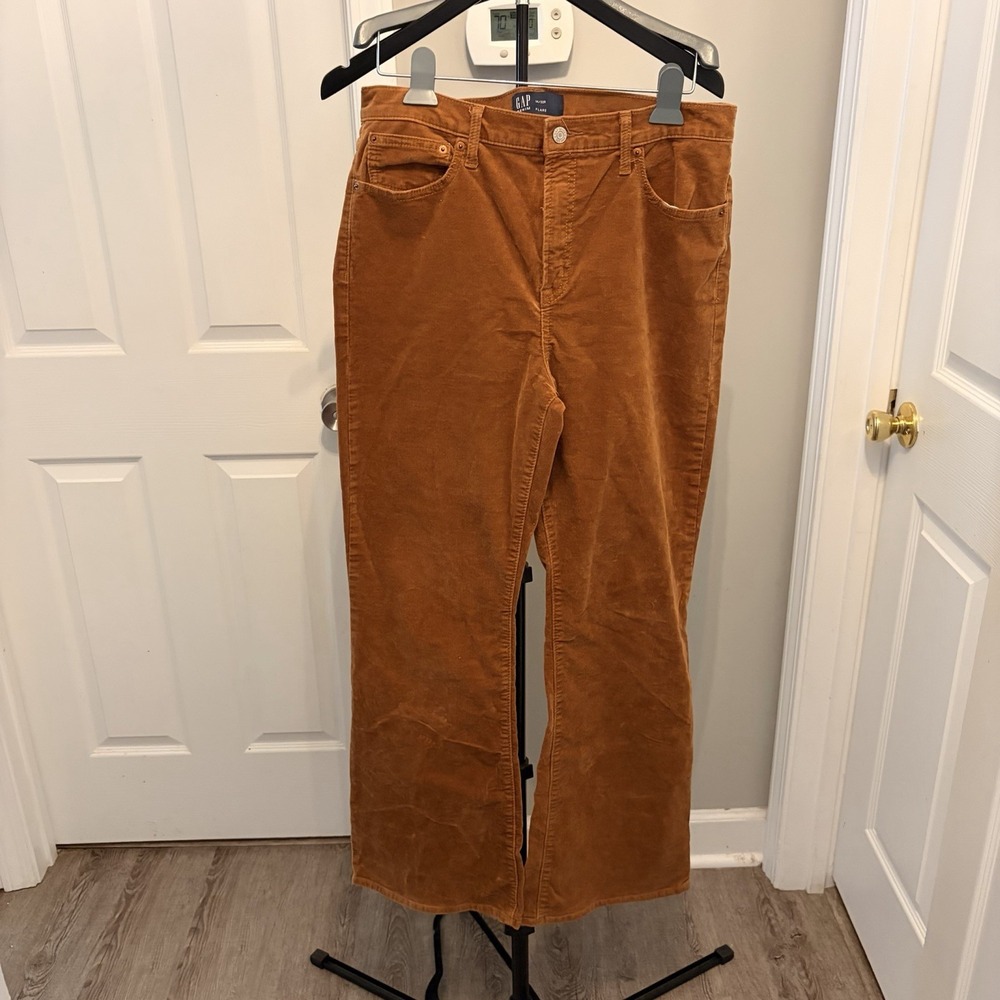 GAP '70s High-Rise Flare Corduroy Pants Brown 14 / 32R Dark Academia Earthy EUC